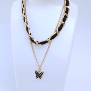Double Chain Butterfly Necklace