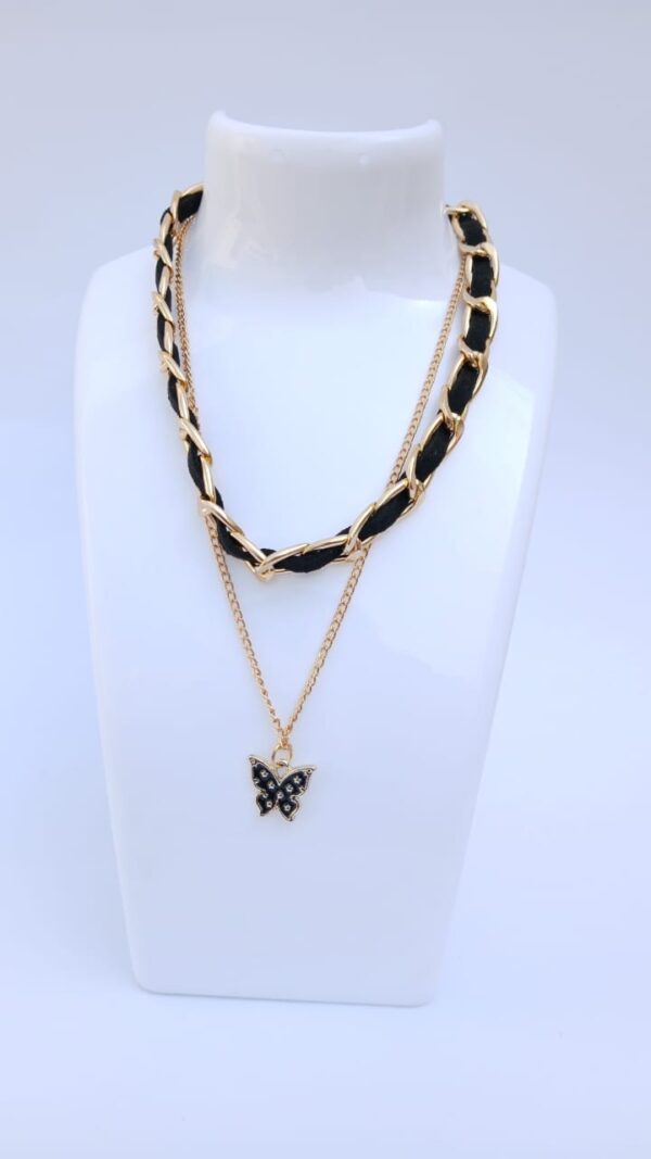 Double Chain Butterfly Necklace