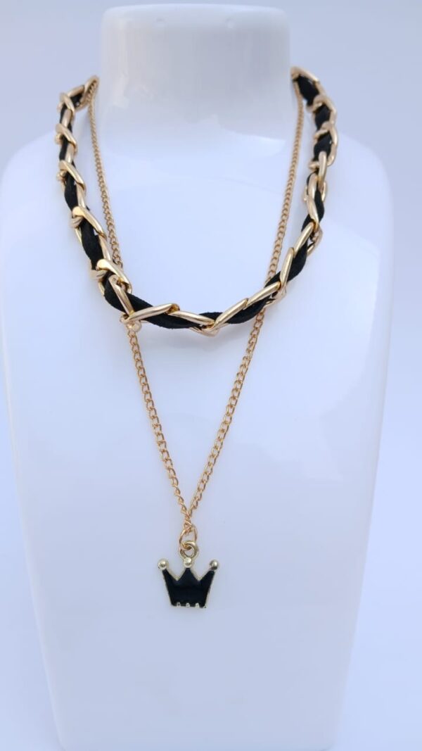 Double Chain Crown Necklace