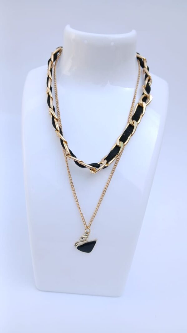Double Chain Duck Necklace