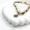 Double chain necklace with coin