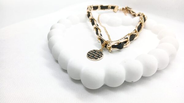 Double chain necklace with coin