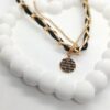 Double chain necklace with coin