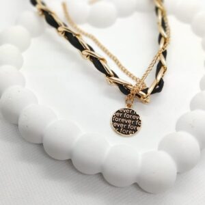 Double chain necklace with coin