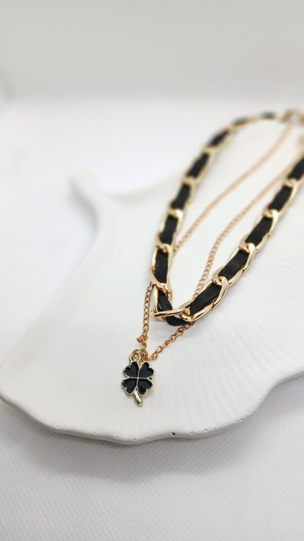 double chain flower necklace