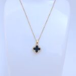 Flower Necklace Golden Black