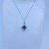 Flower Necklace Silver Black