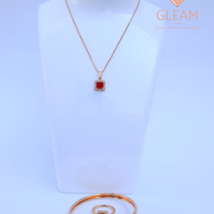 Golden and Red Jewelry Set