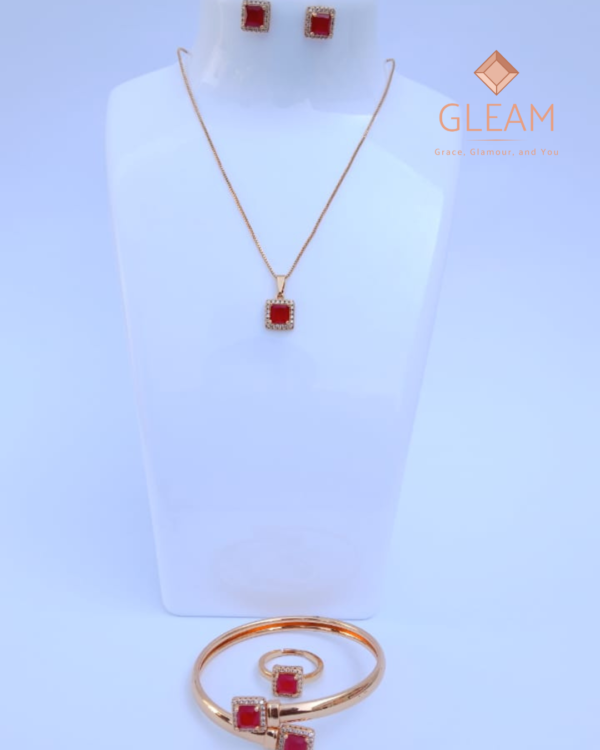 Golden and Red Jewelry Set