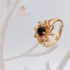 Obsidian Zircon Ring