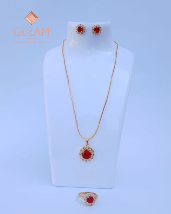 Red and Golden Necklace Set