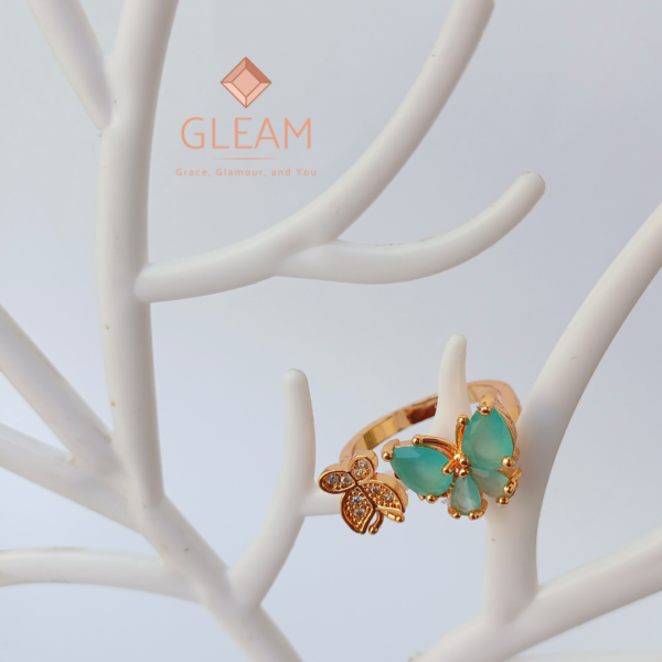 Sapphire Butterfly Zircon Ring
