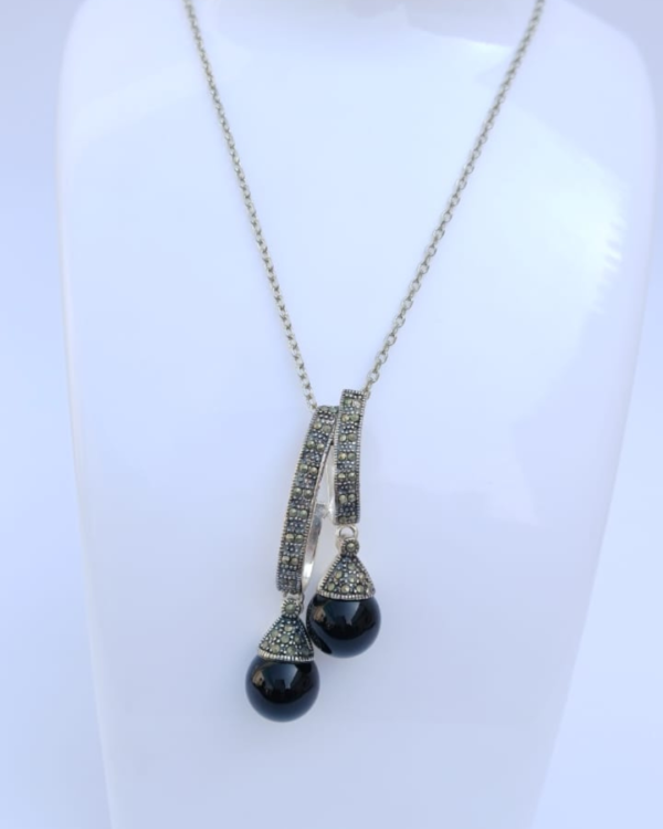 Silver Black Necklace