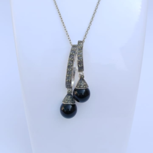 Silver Black Necklace