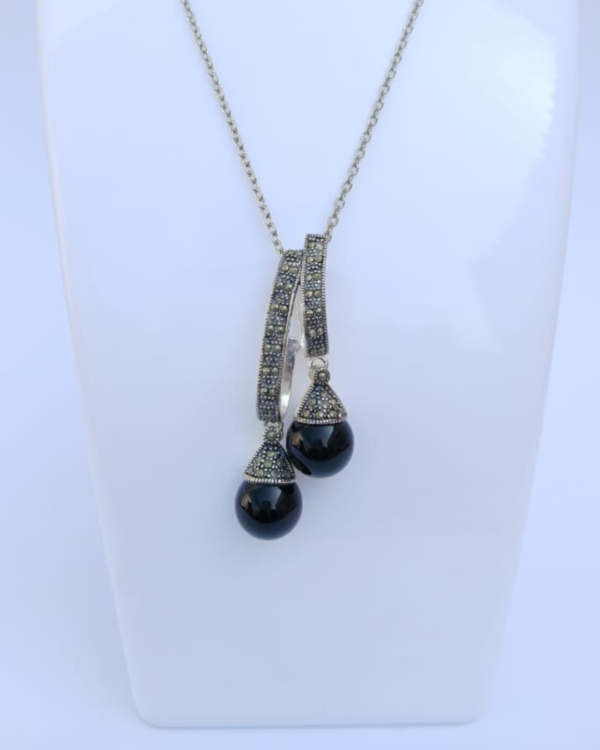 Silver Black Necklace