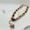 Double chain necklace with butterfly