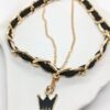 double chain crown necklace