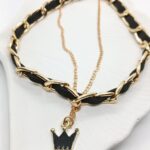 double chain crown necklace