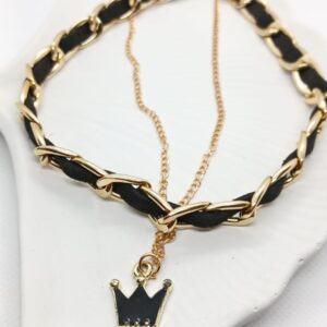 double chain crown necklace