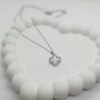 flower necklace silver white