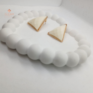 white earrings
