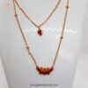Fancy Double Chain Necklace Red Stones 1