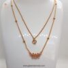 Fancy Double Chain Necklace White Stones 1