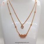 Fancy Double Chain Necklace White Stones 1