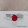 Sleek red stone ring
