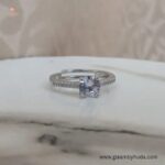 Sleek silver stone ring 1