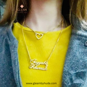 Double Chain with Heart Customized Necklace
