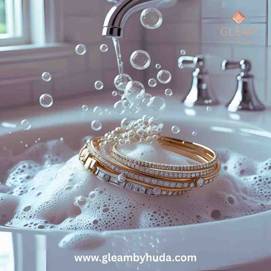 Clean White Gold Jewelry Using Mild Soap and Warm Water