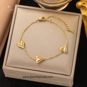 Tri Heart Chain Bracelet